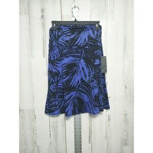 GNW Women's Medium Blue Black Pull On Skirt